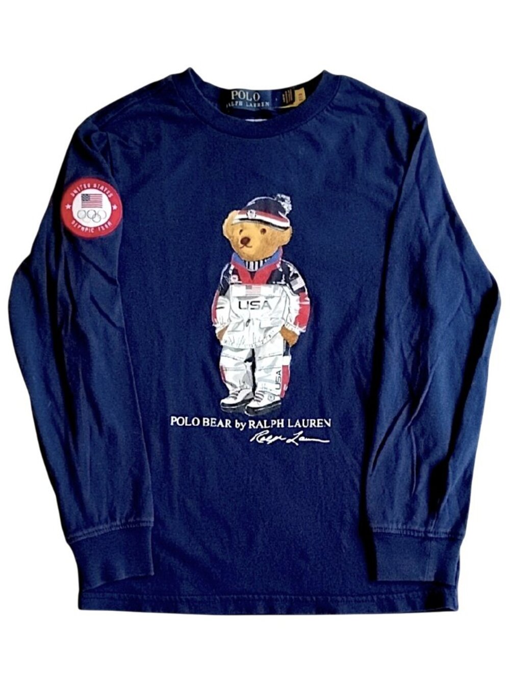 Polo Bear Graphic Olympic Ski Team 2022 Long Sleeve T-shirt